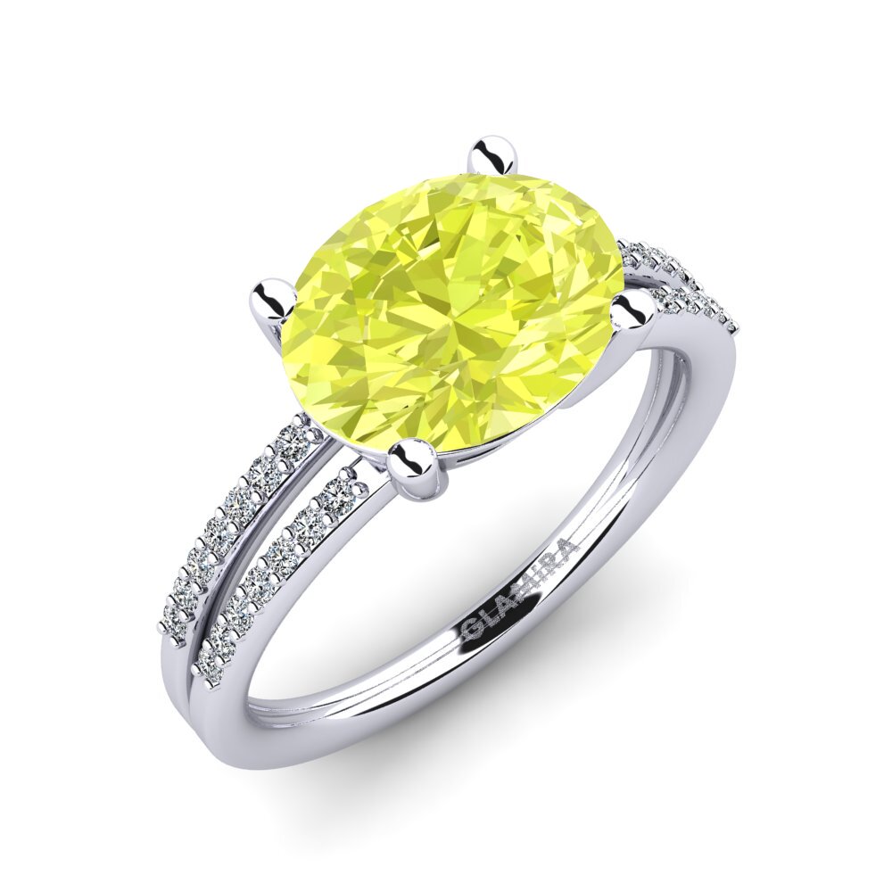 Lemon Quartz Engagement Ring Mahniya