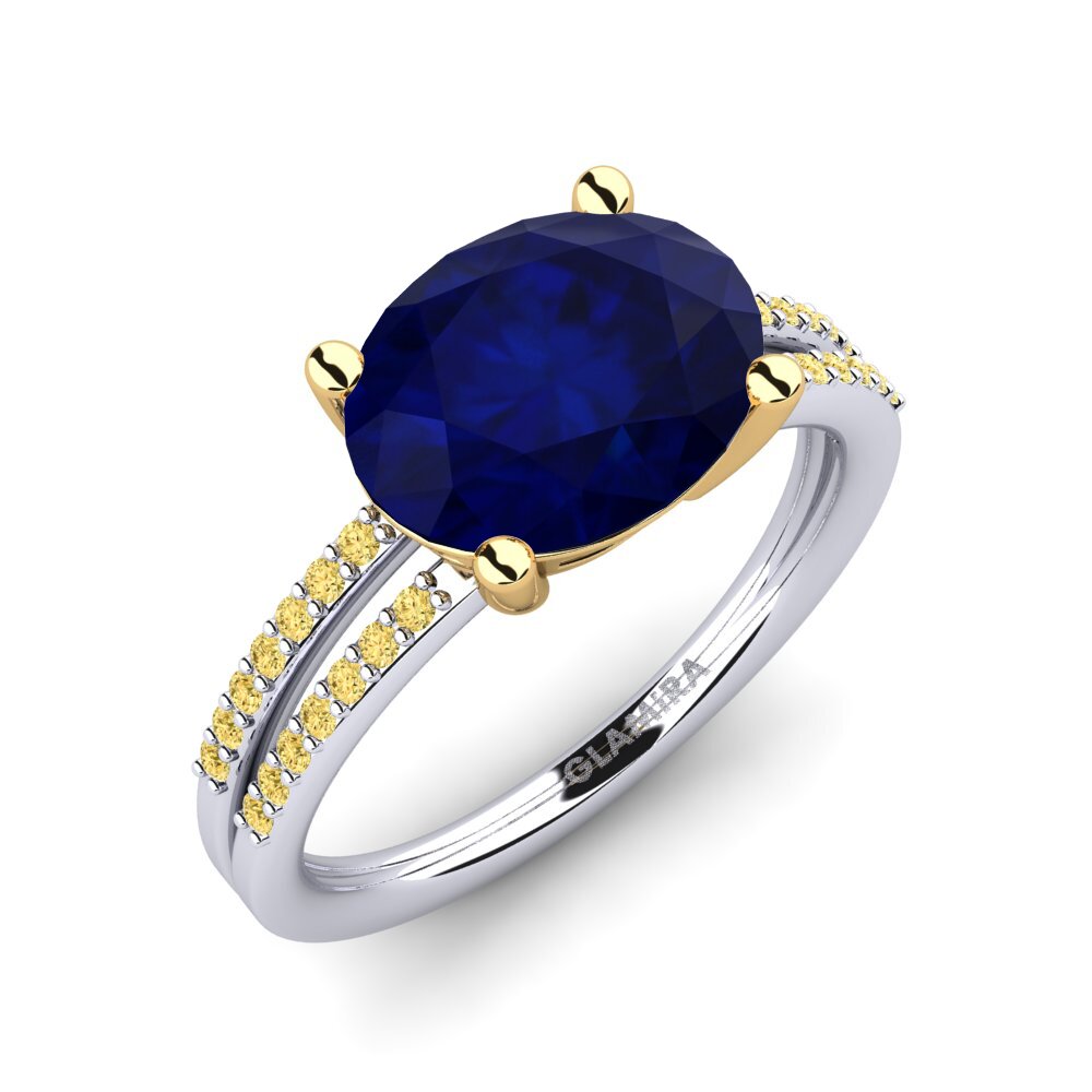 14K White & Yellow Gold Engagement Ring Mahniya