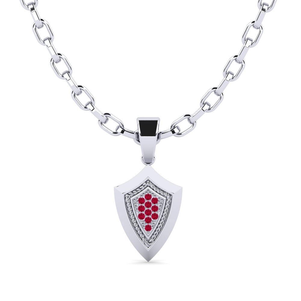 Platine 950 Rubis Pendentif pour homme Mahulena