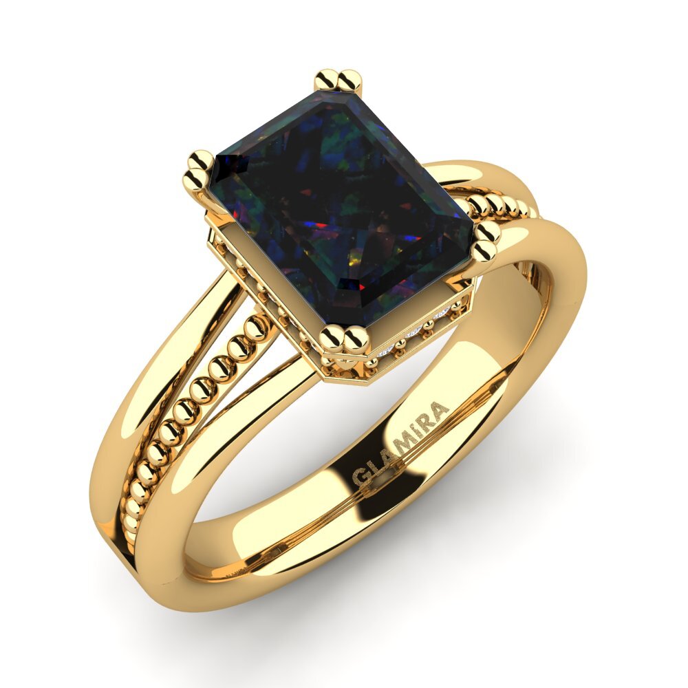 Black Opal Engagement Ring Maine