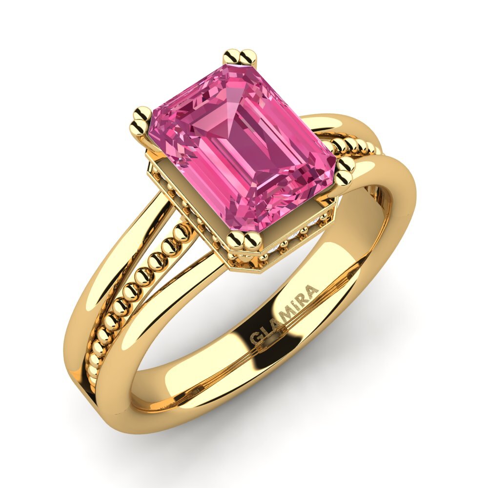 9ct Yellow Gold Pink Tourmaline Engagement Ring Maine