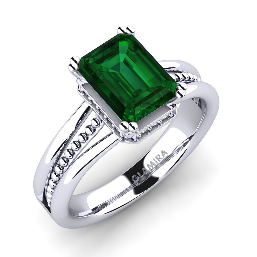 9ct White Gold Tsavorite Engagement Ring Maine
