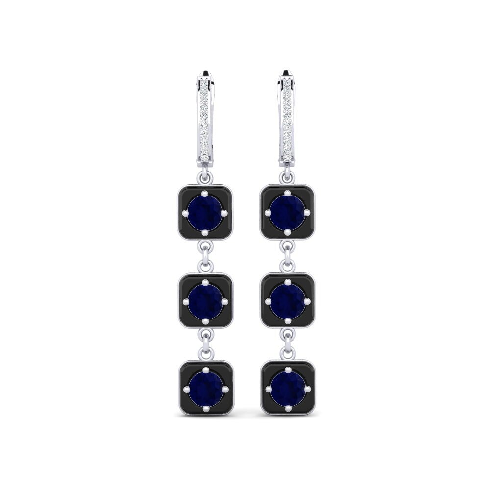 White Silver Sapphire Women's Earring Mairy