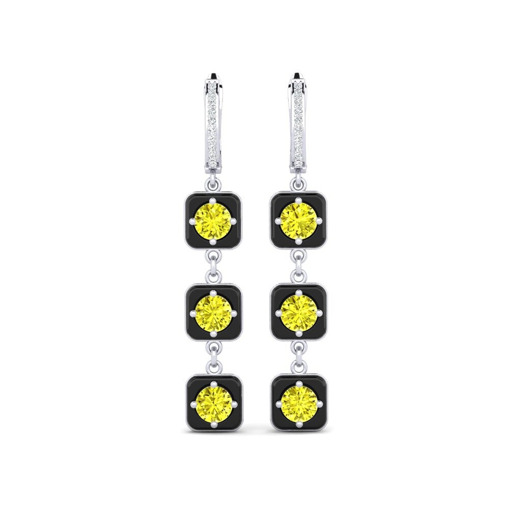 14ct White Gold Yellow Diamond Women's Earring Mairy