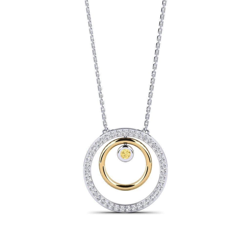 Vàng Trắng-Vàng 18K Kim Cương Vàng Dây chuyền nữ Mais