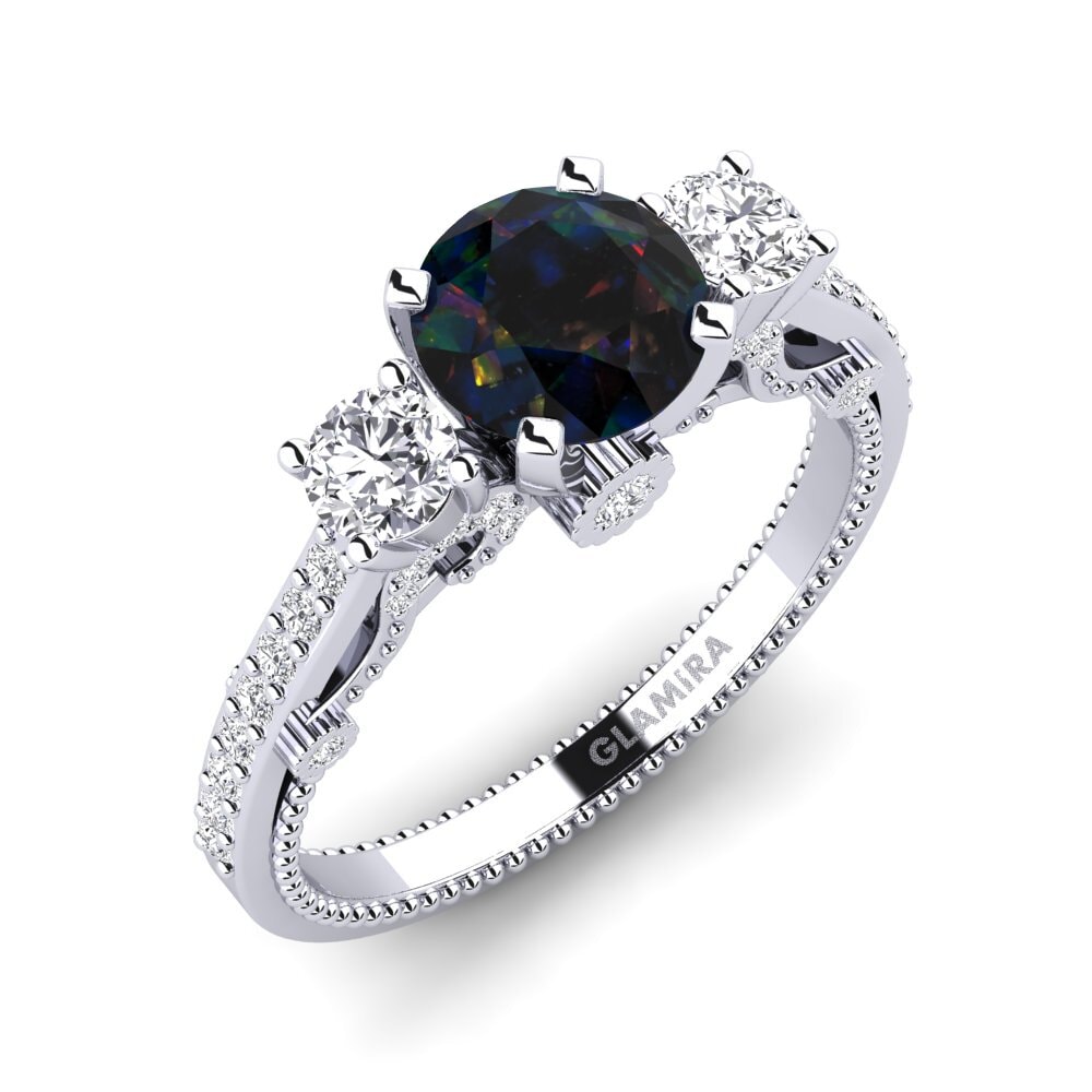 Black Opal Engagement Ring Maitan