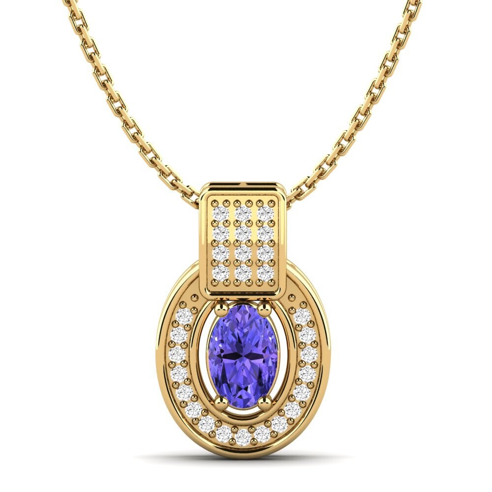 Gelbgold 585 Tansanit Damen anhänger Majda