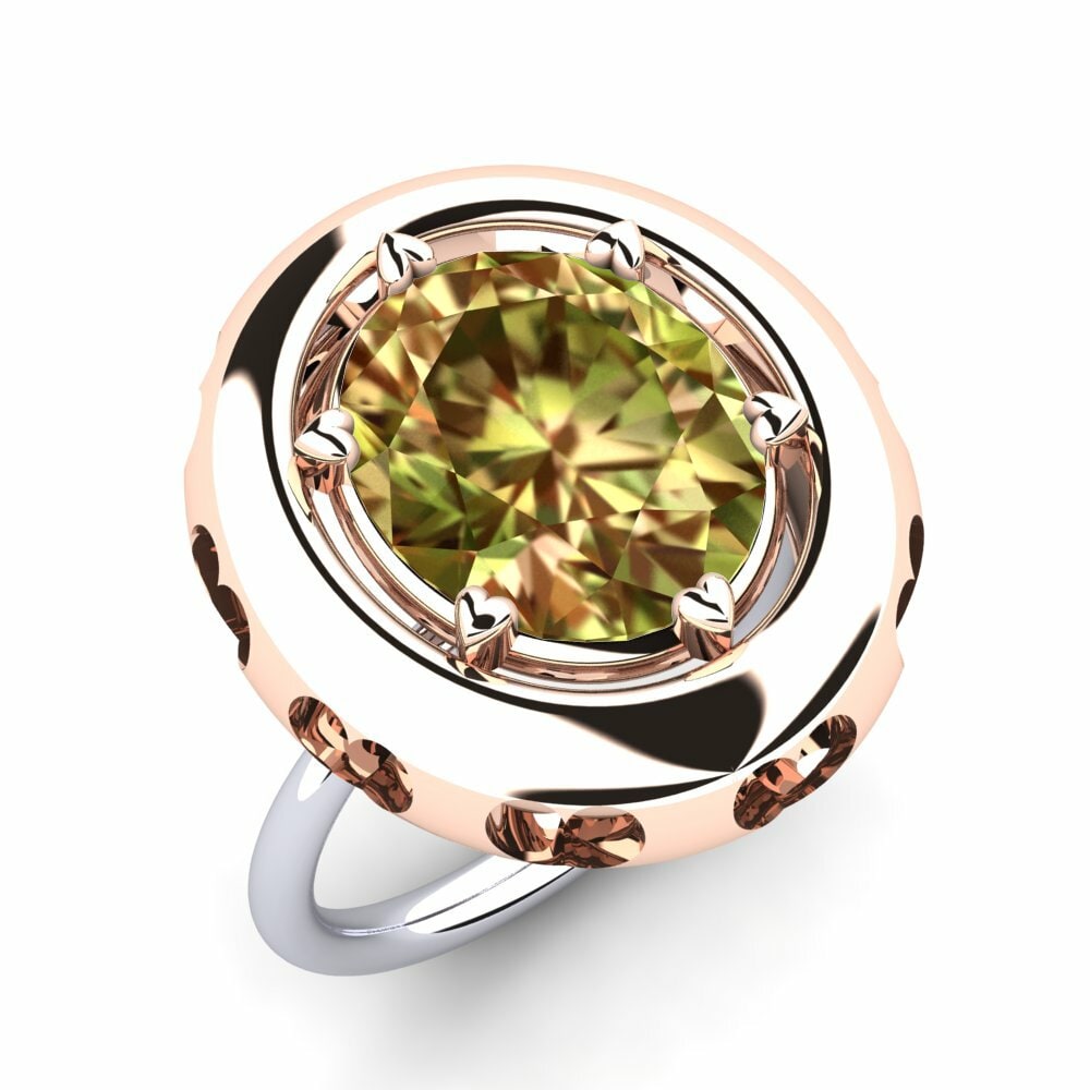 Or Rose& Blanc 14k Pierre de Sultan Bague Makadie