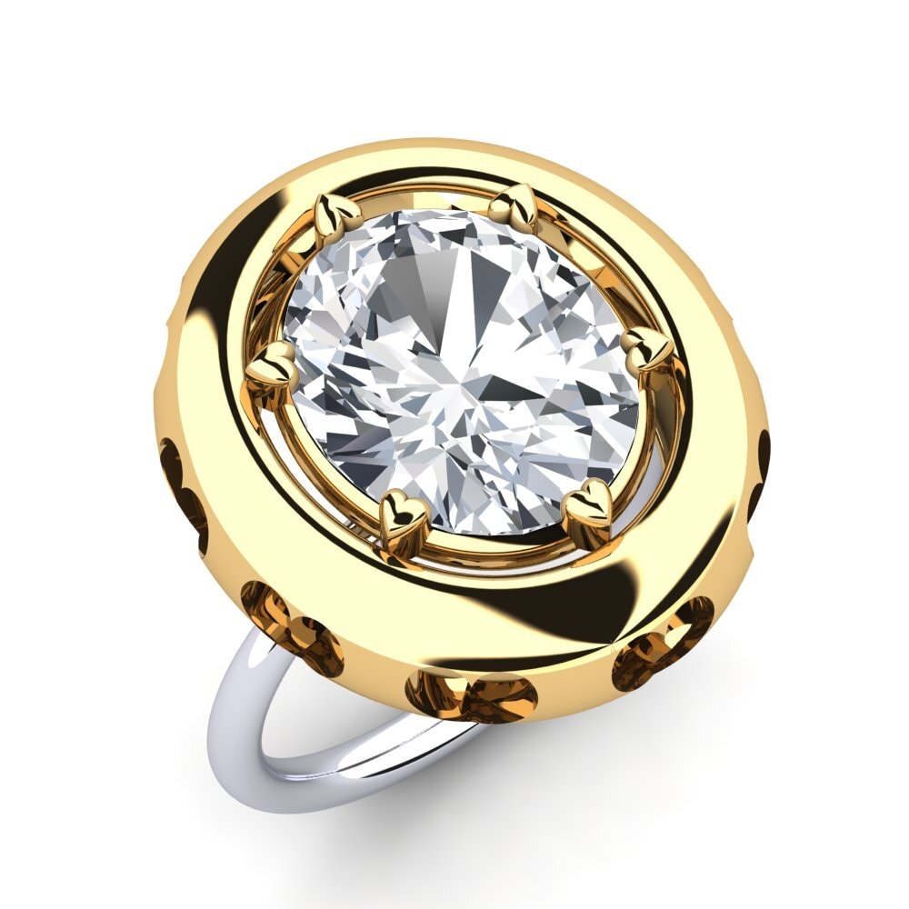 14ct Yellow / White Gold White Zircon Ring Makadie