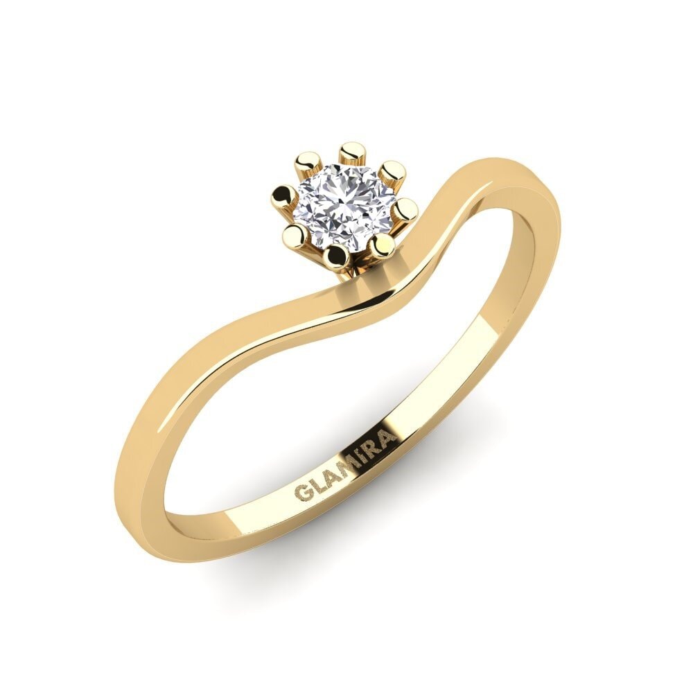 18k Oro Amarillo Moissanita Anillo de compromiso Makronissos