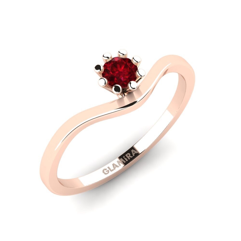 14ct Rose Gold Ruby Engagement Ring Makronissos