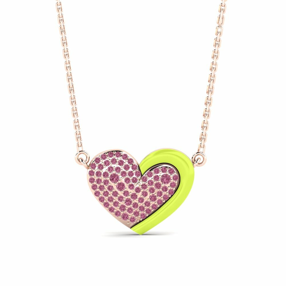 Vàng Hồng 9K Đá Rhodolite Dây chuyền nữ Makulay