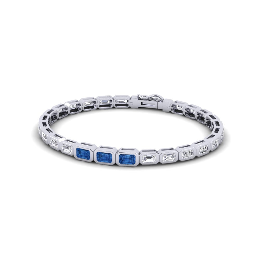 White Silver Dark Blue Zirconia Women's Bracelet Makurdi