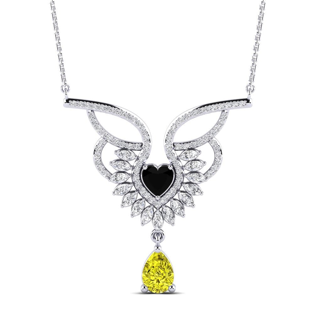 Diamante Amarelo Pingente Feminino Malena