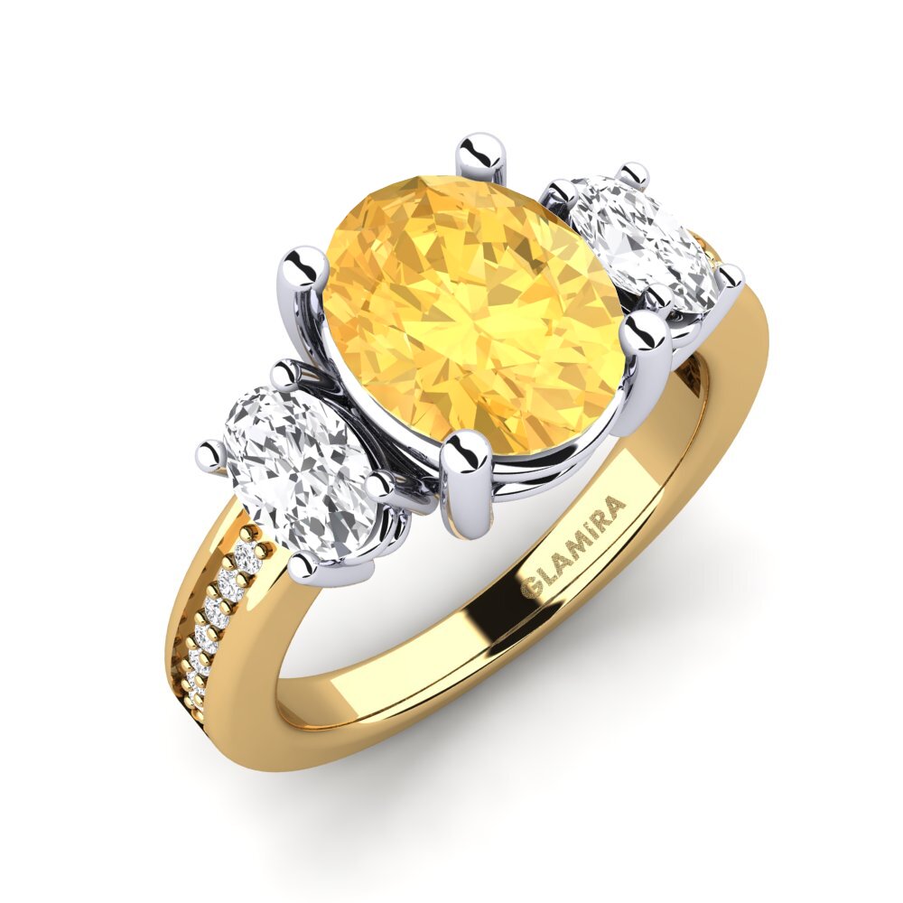 9k Oro Amarillo & Blanco Anillo de compromiso Maletha
