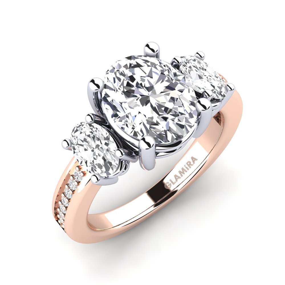 18ct Rose / White Gold Engagement Ring Maletha