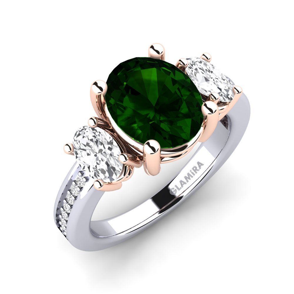 18k Oro Blanco & Rosa Anillo de compromiso Maletha