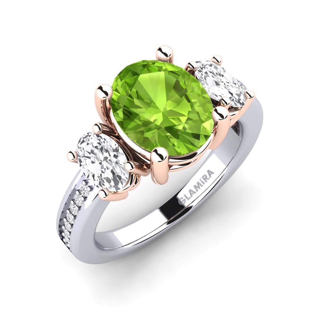 9K White & Rose Gold Engagement Ring Maletha