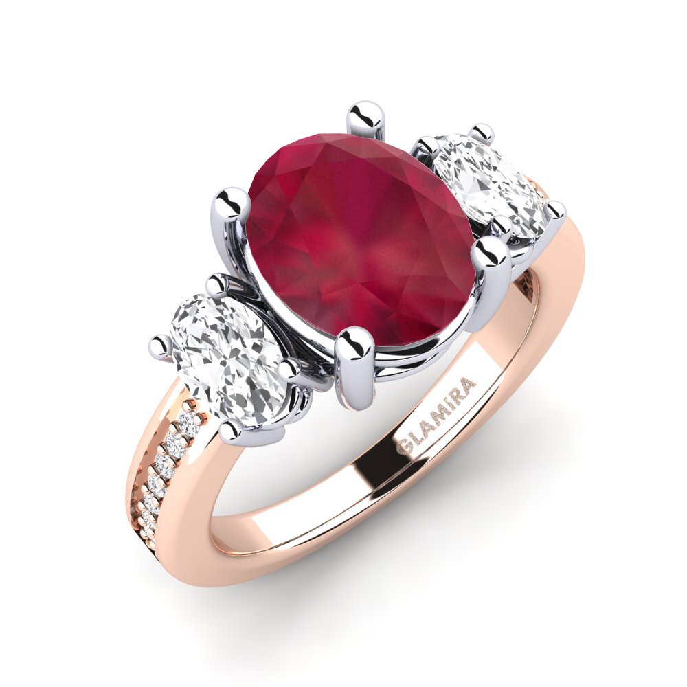 18ct Rose & White Gold Engagement Ring Maletha