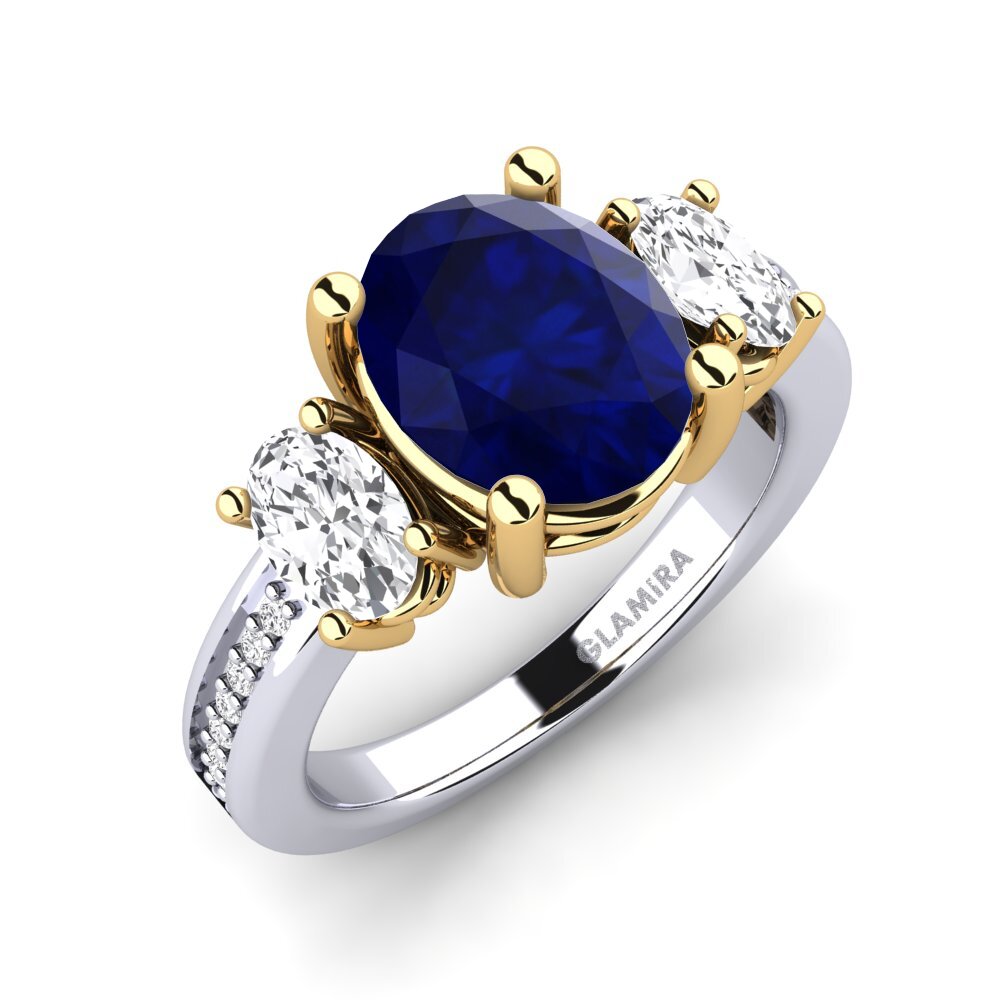 18ct White / Yellow Gold Sapphire Engagement Ring Maletha