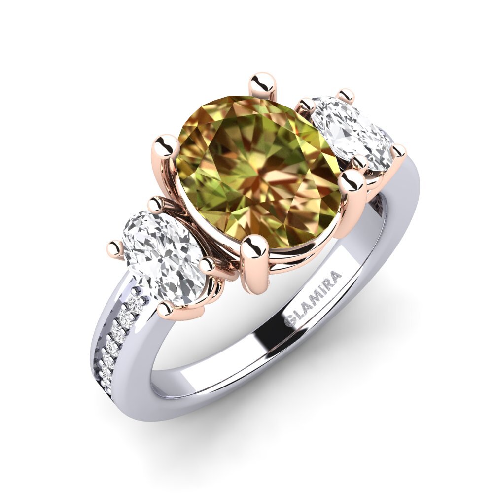 18k Oro Blanco & Rosa Anillo de compromiso Maletha