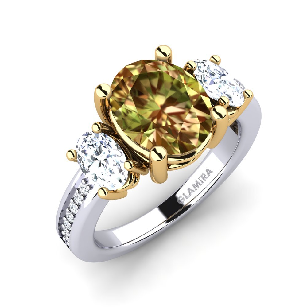 18ct White / Yellow Gold Sultan Stone Engagement Ring Maletha