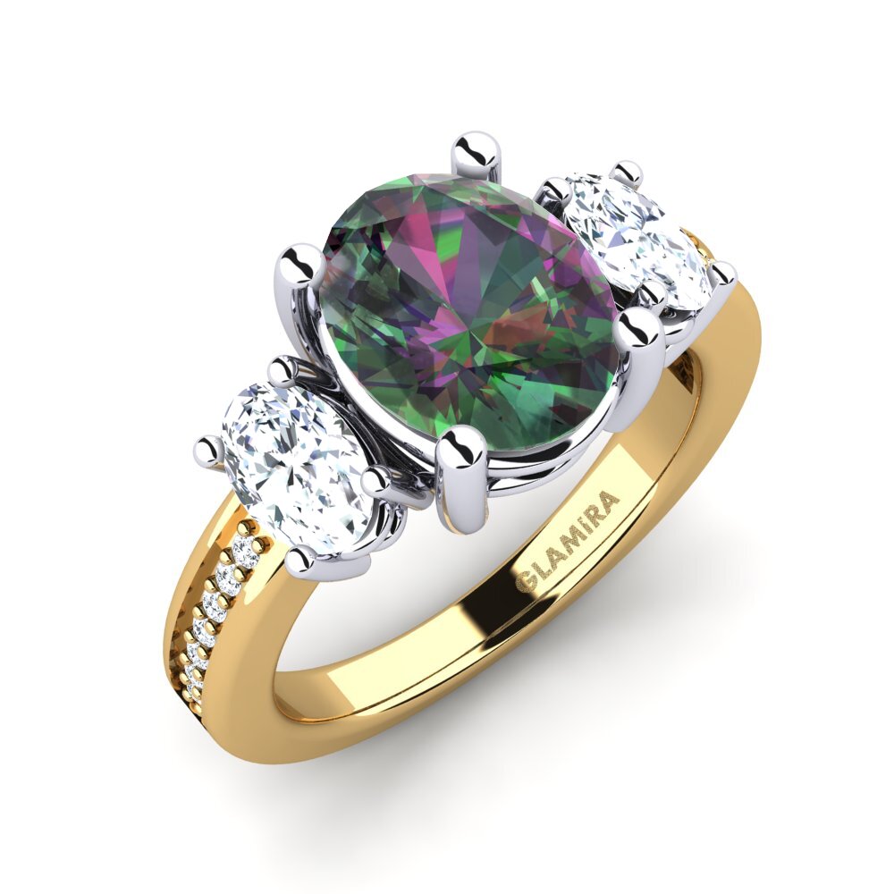 14K Geel & Wit Goud Mystic Topaas Verlovingsring Maletha