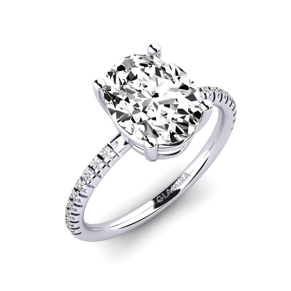 Solitaire Certificat GRA Bague De Fiançailles Moissanite 1/2 Carat