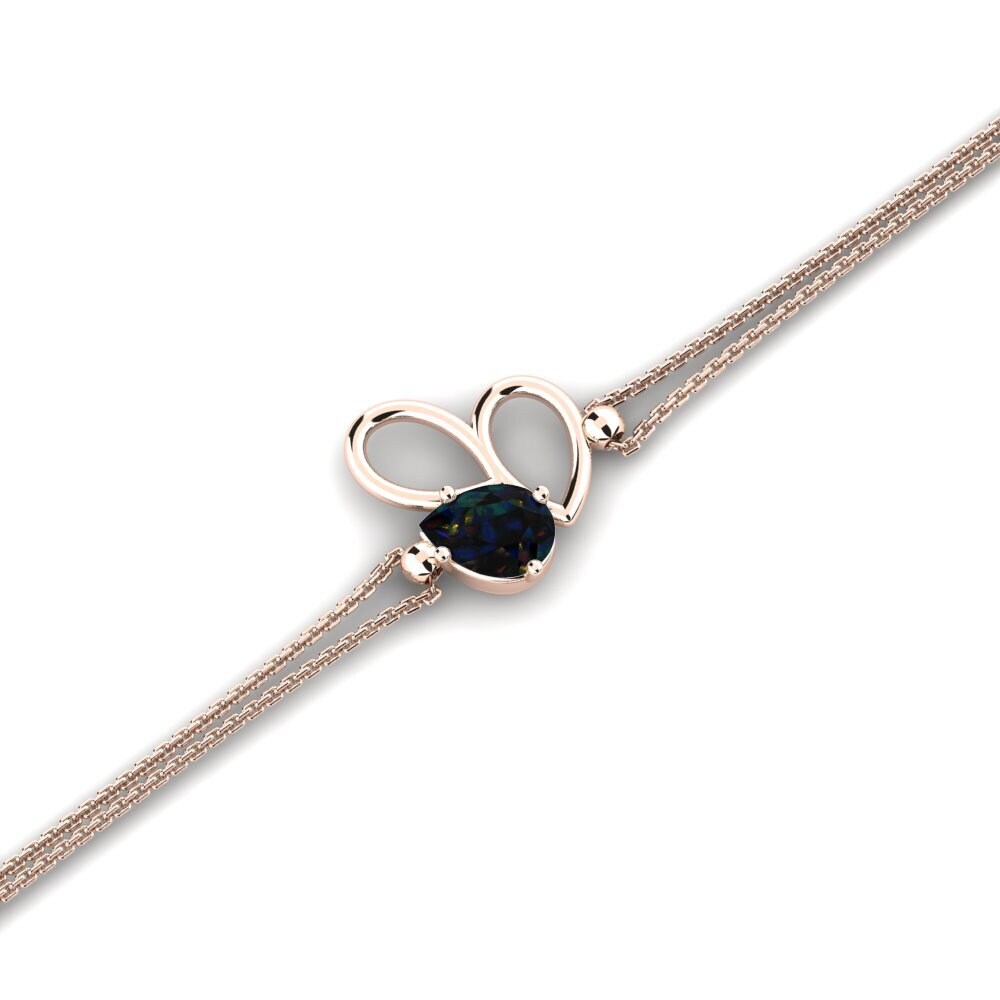 9ct Rose Gold Black Opal Women's Bracelet Malheur