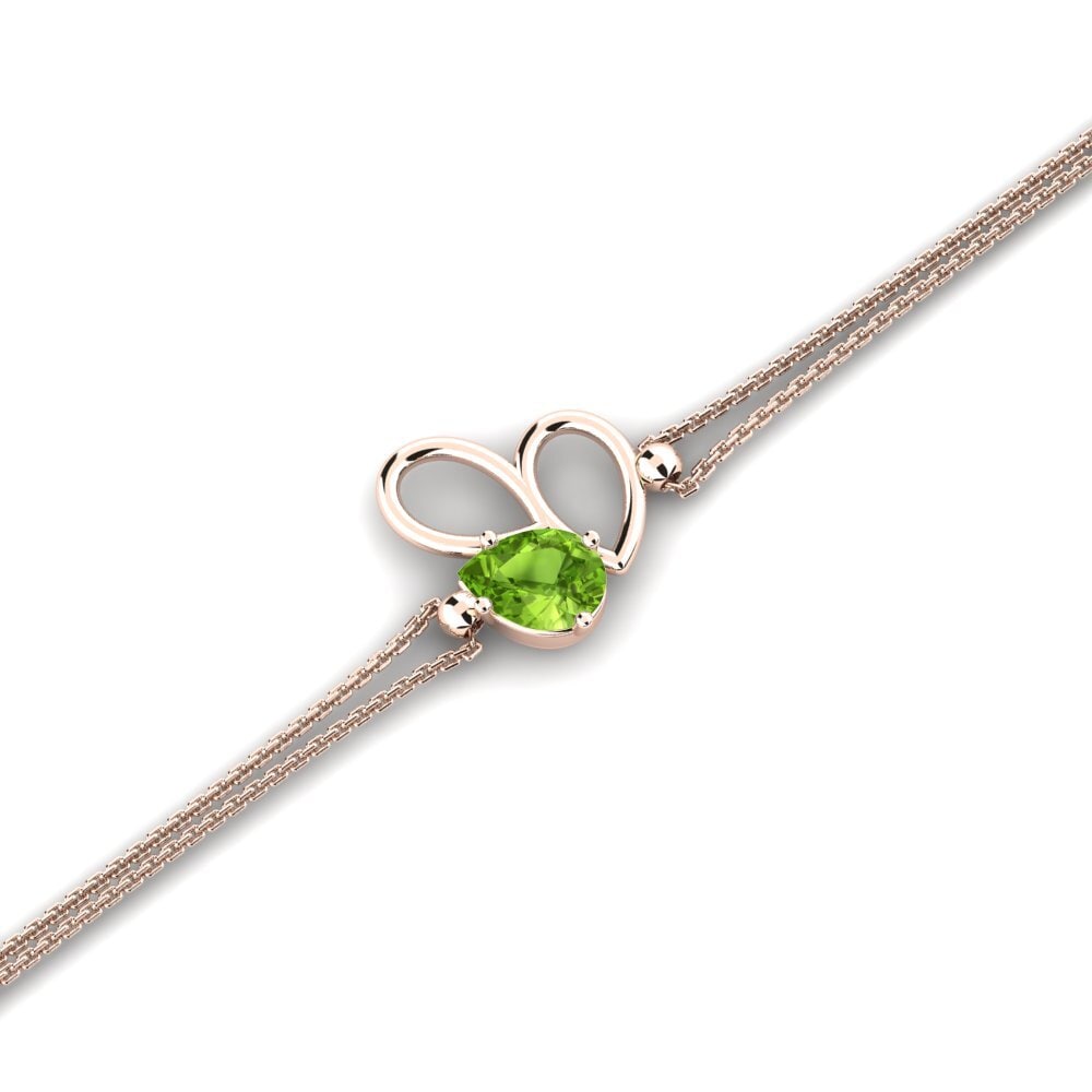 9ct Rose Gold Peridot Women's Bracelet Malheur