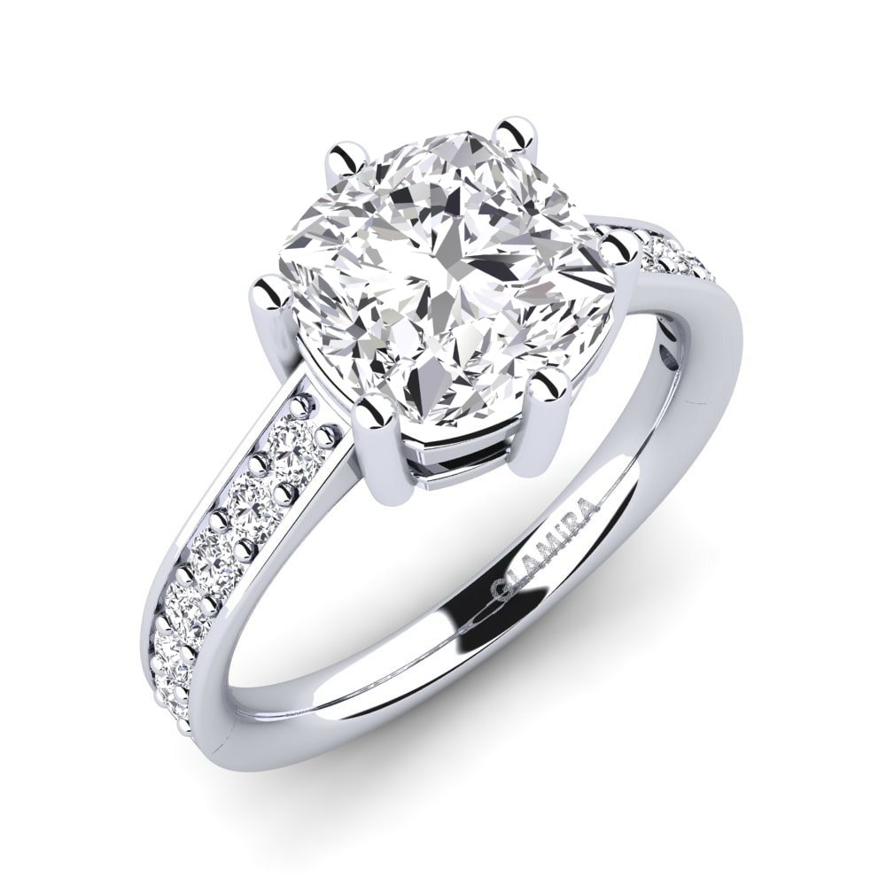 Solitaire Pave Engagement Rings Malias 585 White Gold Diamond