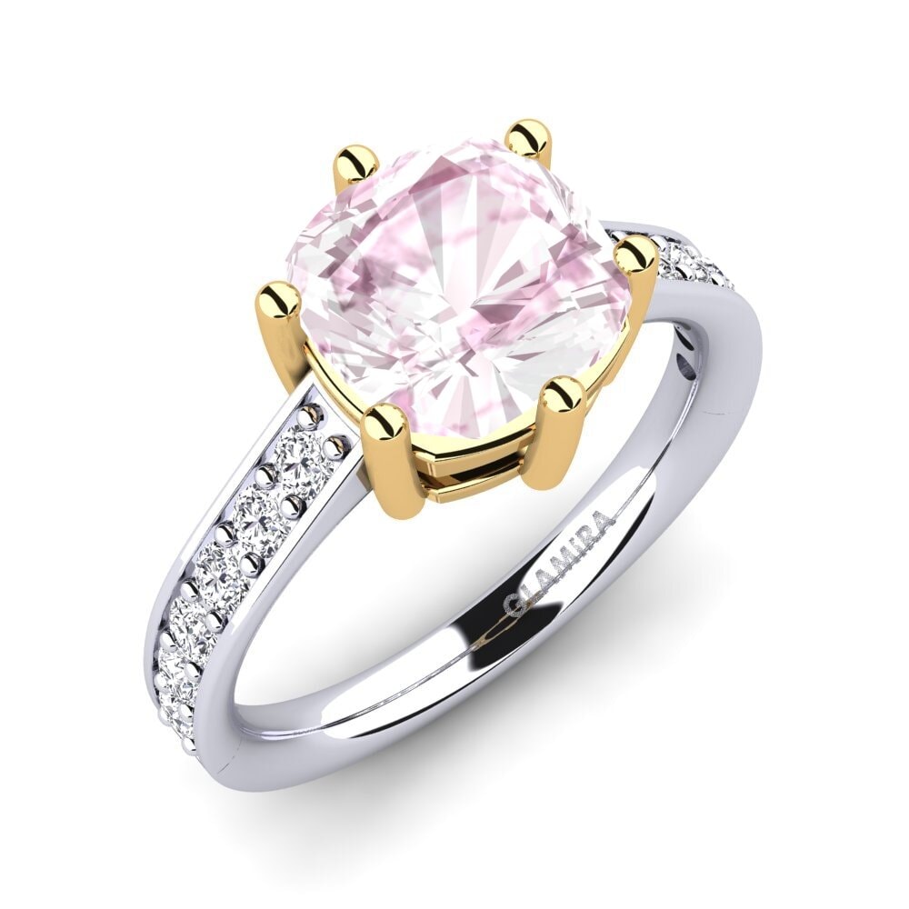 14ct White & Yellow Gold Kunzite Engagement Ring Malias