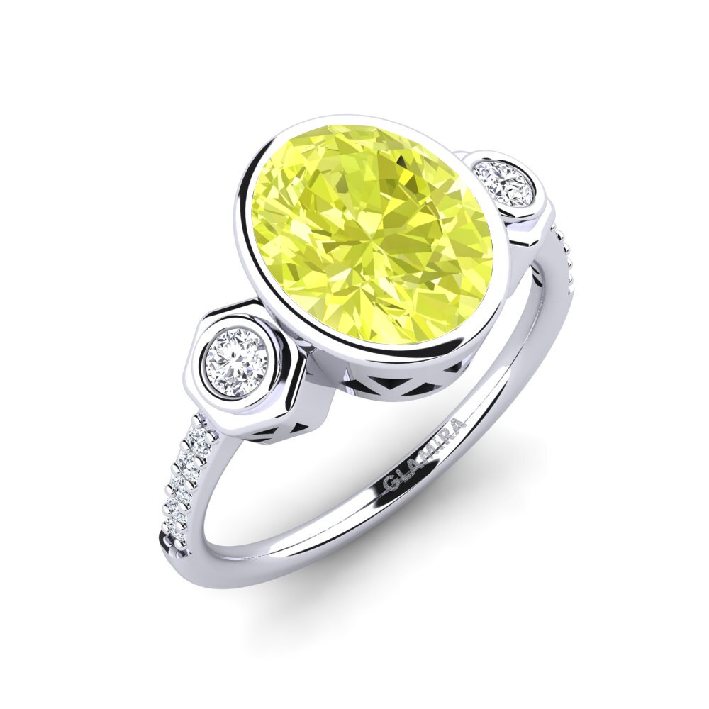 Lemon Quartz Engagement Ring Malikka