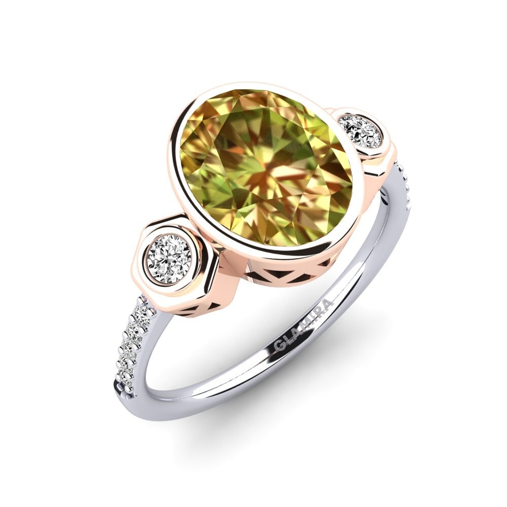 14ct White / Rose Gold Sultan Stone Engagement Ring Malikka