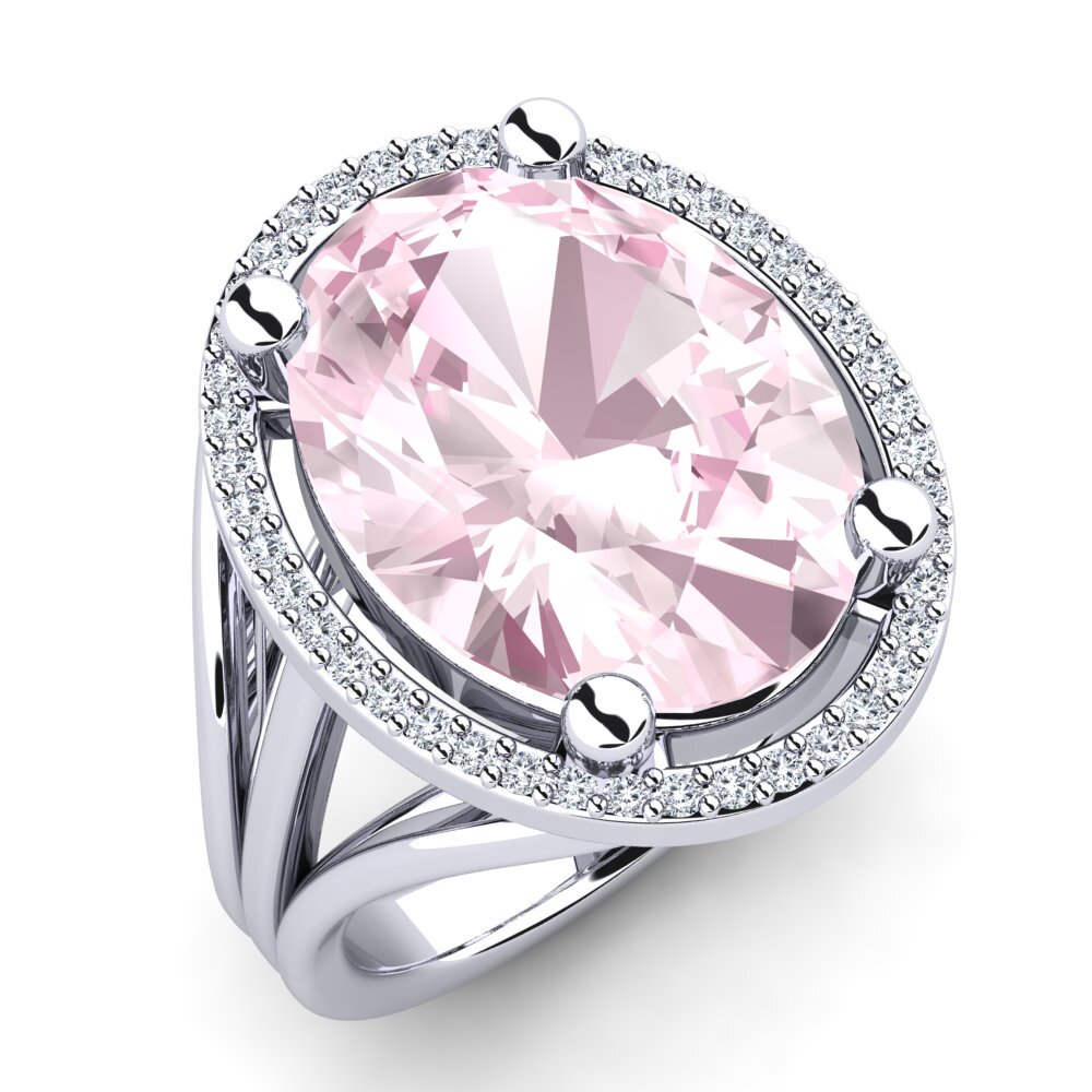 White Silver Kunzite Ring Malison
