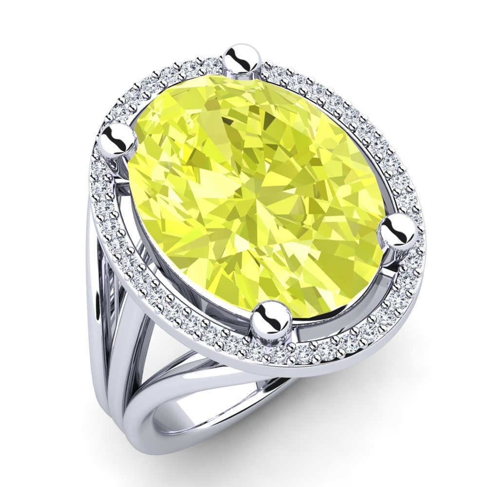 950 Palladium Lemon Quartz Ring Malison