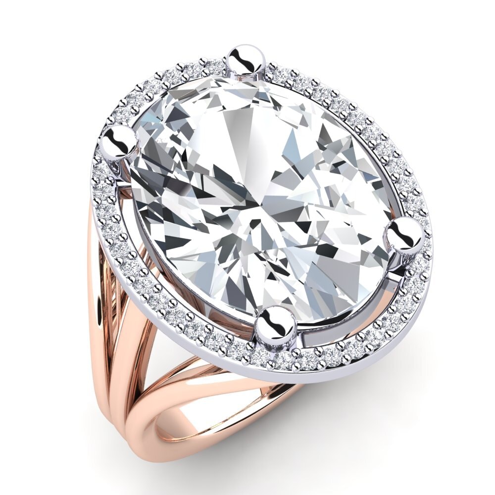585 Rot & Weißgold Weißer Zirkon Ring Malison