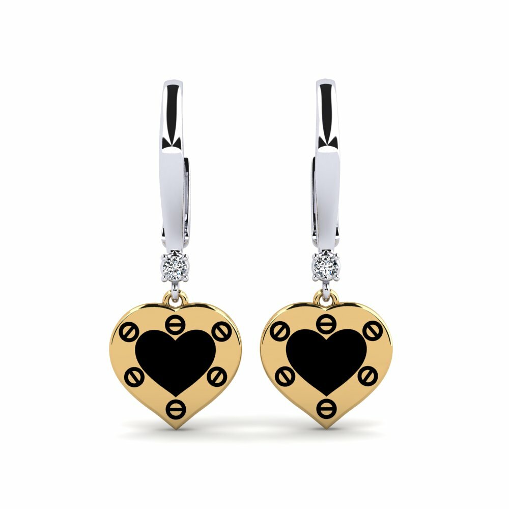 18k Oro Blanco & Amarillo Pendiente de mujer Malka