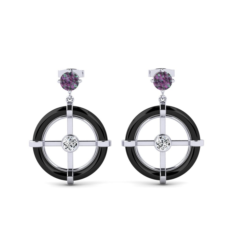950 Platinum Mystic Topaz Women's Earring Mallon