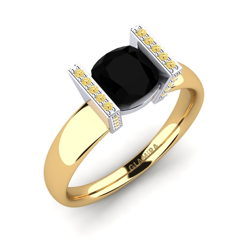 18k Oro Amarillo & Blanco Anillo de compromiso Maloelap