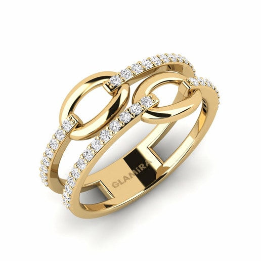 Ring Maloto 585 Yellow Gold & White Sapphire