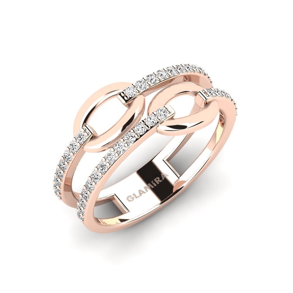 14k Oro Rosa Moissanita Anillo Maloto