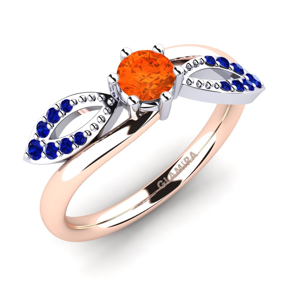 18ct Rose & White Gold Engagement Ring Malus