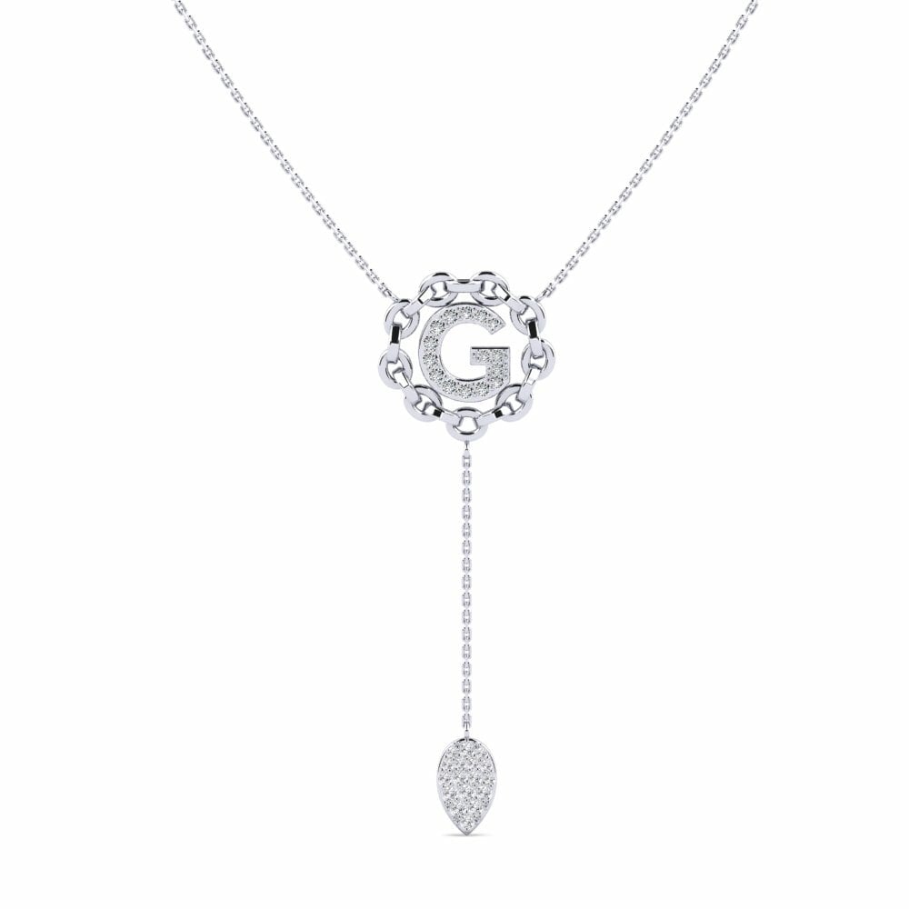 950 Platin Zirkonia Damen halskette Maluwa - G
