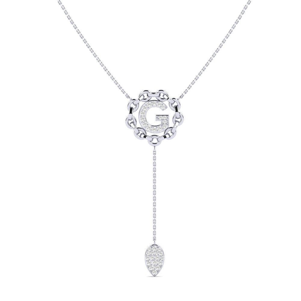950 Platin Moissanit Damen halskette Maluwa - G