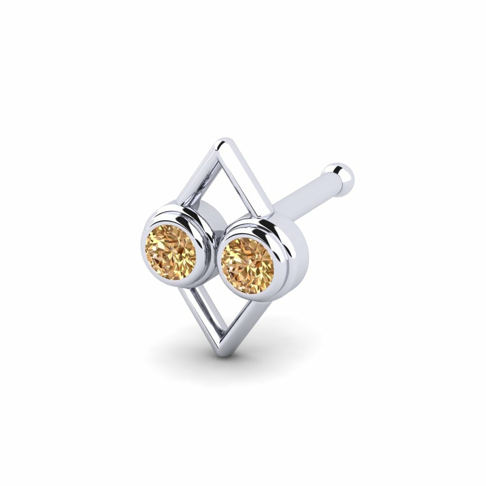 Bruine Diamant Neus Pin Mamie