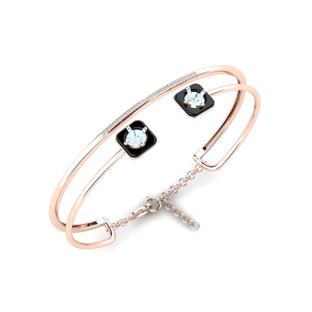 14k Rose Gold Aquamarine Women's Bracelet Mamira