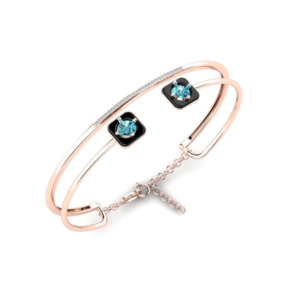9ct Rose Gold Blue Zircon Women's Bracelet Mamira