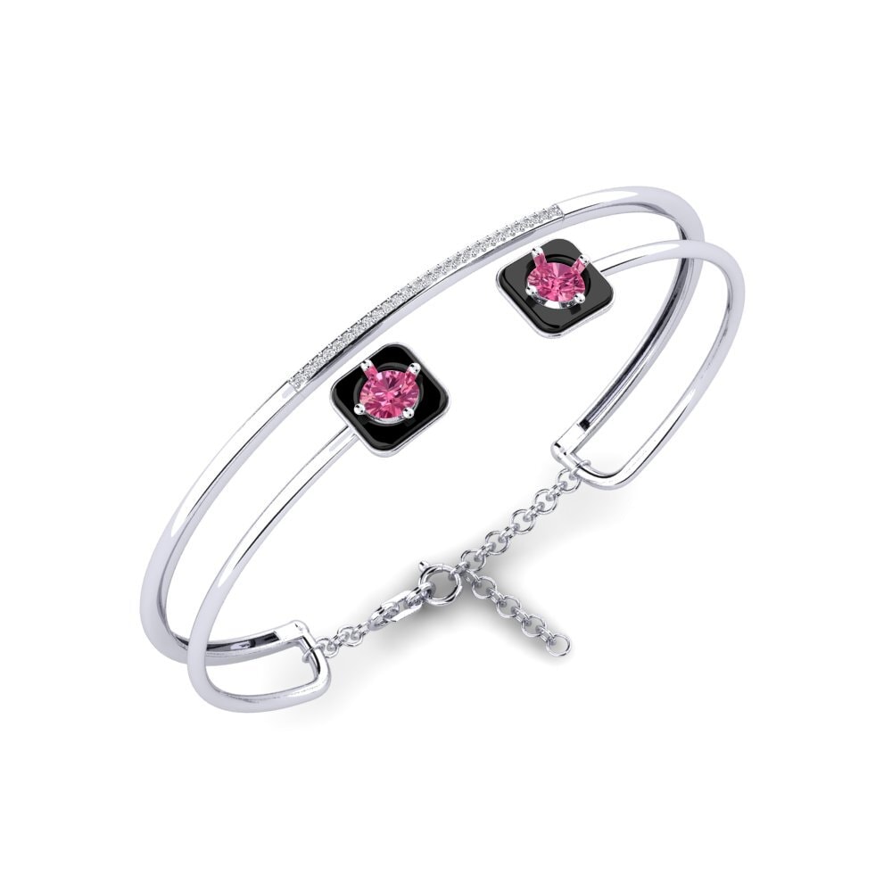 14ct White Gold Pink Tourmaline Women's Bracelet Mamira