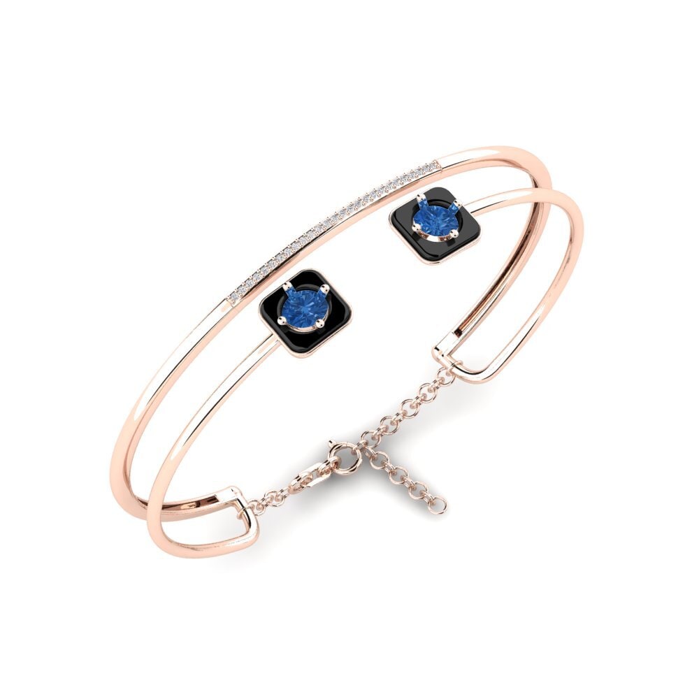 14K Rose Gold Dark Blue Zirconia Bracelet Mamira